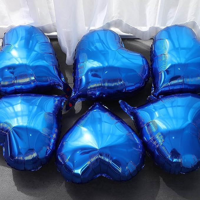 Blue Heart Shaped balloons Pack of 10,18 Inch Love Valentine Balloons Heart Romantic Balloons For Valentines Day Propose Marriage Wedding Bridal Shower Engagement Party Decorations
