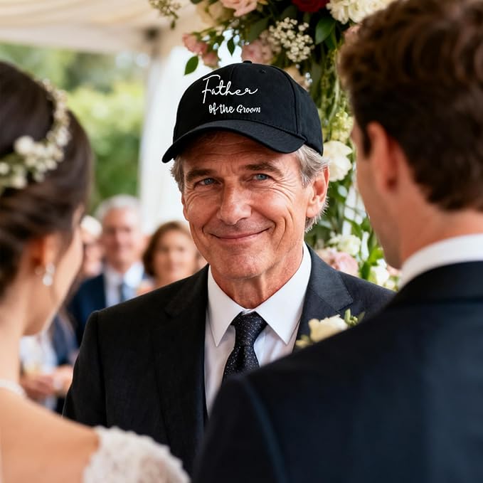 Adjustable Embroidered Hat for Bridal Shower Wedding Engagement Anniversary Honeymoon Newlyweds Couples Gifts