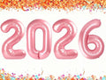 40 Inch Pearlescent Pink 2026 Number Balloon, Happy New Year 2026 Balloons Pearlescent Pink, Graduation Balloon Decorations 2026