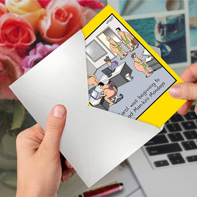 NobleWorks Hilarious Birthday Greeting Card with 5 x 7 Inch Envelope (1 Card) Bday Man-Kini Birthday Joke Paper Card 8286Z
