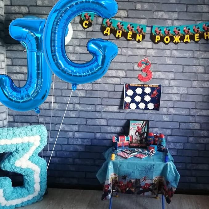 TONIFUL 40 Inch Large Blue Letter J Balloons Giant Alphabet Letter Balloons,Foil Mylar Big Balloons for 2026 Graduation Birthday Party Anniversary New Year Graduation Supplies Decorations