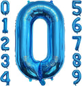 40 Inch Blue Number Balloon 0, Large Number Foil Mylar Balloons for Birthday Party Celebration Decorations Supplies, Digital Balloons for Wedding Anniversary Events Decorations