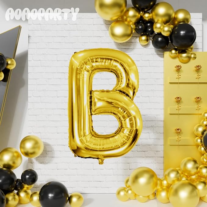 Letter Balloons 40Inch Large Giant big Foil Mylar Gold Balloons B for Birthday Party Decorations