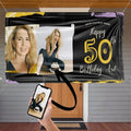 Custom Happy Birthday Vinyl Banner Sign, Personalized Party Backdrop, Gift, and Decoration - From NiceMemoryLLC. (Style-21)