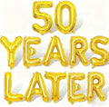 Gold 50 Years Later Letter Balloons 16in Balloon Foil Letter Decorations Party Decor Gold Letter Balloons 50 Years Later Party Supplies