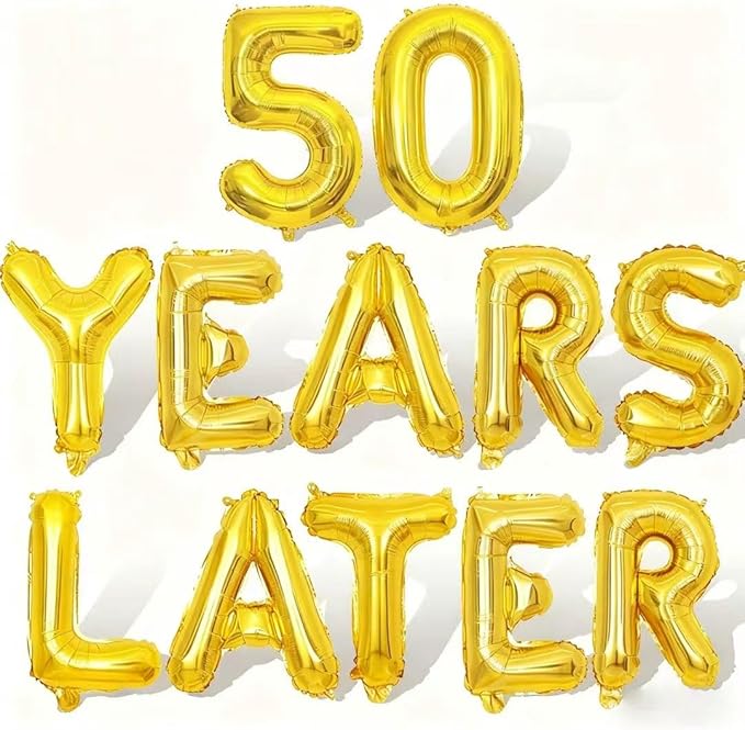 Gold 50 Years Later Letter Balloons 16in Balloon Foil Letter Decorations Party Decor Gold Letter Balloons 50 Years Later Party Supplies