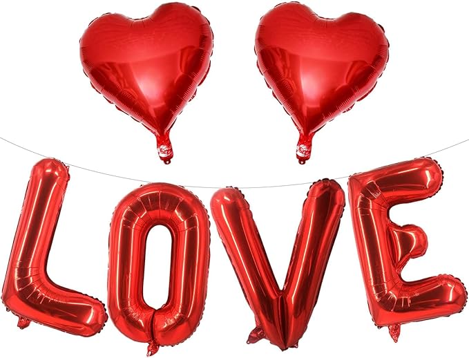 Red Valentine Day Decorations Red Love Balloons Valentines Heart Balloons for Valentines Day Galentines Day Wedding Party Decorations