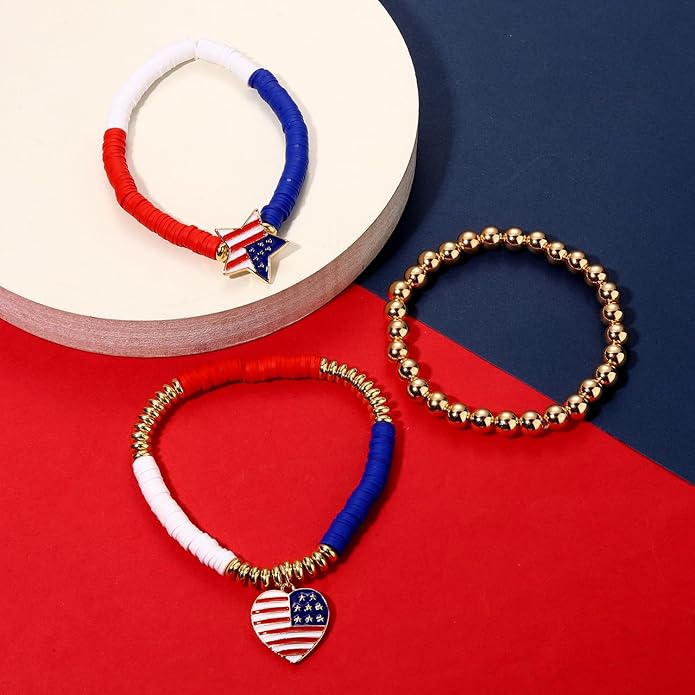 Surfer Heishi Bracelets for Women Stackable Rainbow Vinyl Disc Clay Beaded Stretch Bracelets Elastic Layering Friendship Bracelets Boho Summer Beach Jewelry