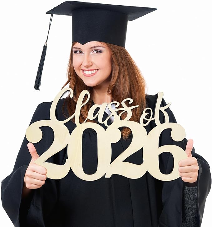 2026 Graduation Decorations Class of 2026 Wooden Sign 2026 Wood Cutout Ornament Graduation Photo Booth Prop Changing The Color by Yourself Wood Sign