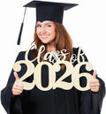 2026 Graduation Decorations Class of 2026 Wooden Sign 2026 Wood Cutout Ornament Graduation Photo Booth Prop Changing The Color by Yourself Wood Sign