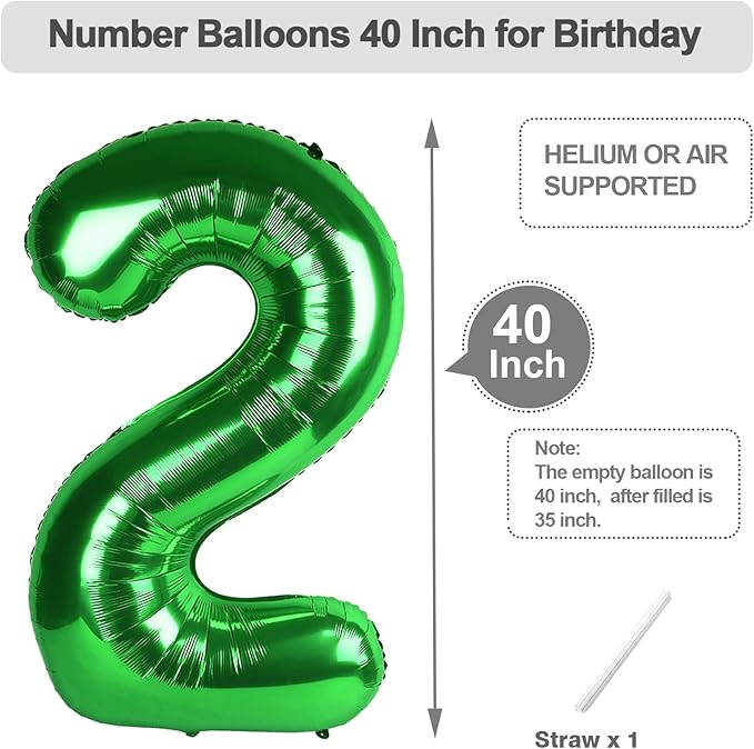 Number 12 Balloons, Balloons for Woman Man 12th Dark Green Birthday Party Decoration, 40 Inch Foil Number Ballon for 12, 21 Anniversary, Bridal Shower, Graduation, Valentine's Day, Easter