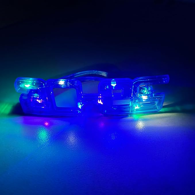 2 Pack 2026 LED Light-Up New Year Party Glasses – Fun Flashing Plastic Party Favors (Blue)