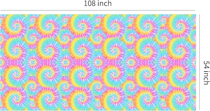 Tie Dye Party Tablecloth Decorations - Disposable Pastel Tie Dye Birthday Party Supplies Table Cover for Girls 1st 2nd 3rd Birthday Baby Shower - 3 Pack (54in x 108in)