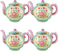 4 Pcs Tea Party Balloons, 35" Huge Teapot Aluminum Foil Balloons for Birthday, Baby Shower, Wedding, Bridal, Engagement, Bachelorette, Princess, Let's Par Tea Garden Party Decorations Supplies