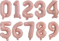 TONIFUL Balloons 16 Inch Baby Pink 0-9 Number Mylar Foil Balloons 10 Pcs Custom digitalal Balloons for 2026 New Year Eve Birthday Party Engagement Graduations Anniversary Baby Shower