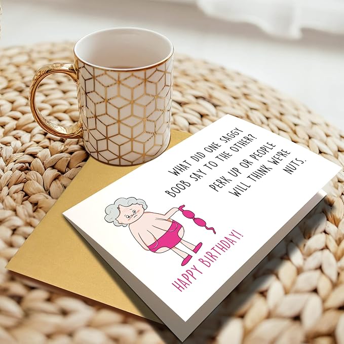 Chenive Hilarious Birthday Card for Her, Rude Birthday Card for Women, Happy 50th 60th 70th Birthday Card for Female Friend