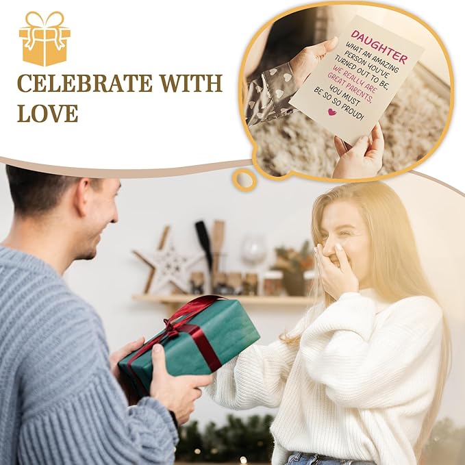 Qiliji Funny Daughter Birthday Card from Parents, Humorous Birthday Card for Adult Daughter, Daughters Bday Cards Gifts from Mom and Dad, We Are Great Parents You Must Be So Proud