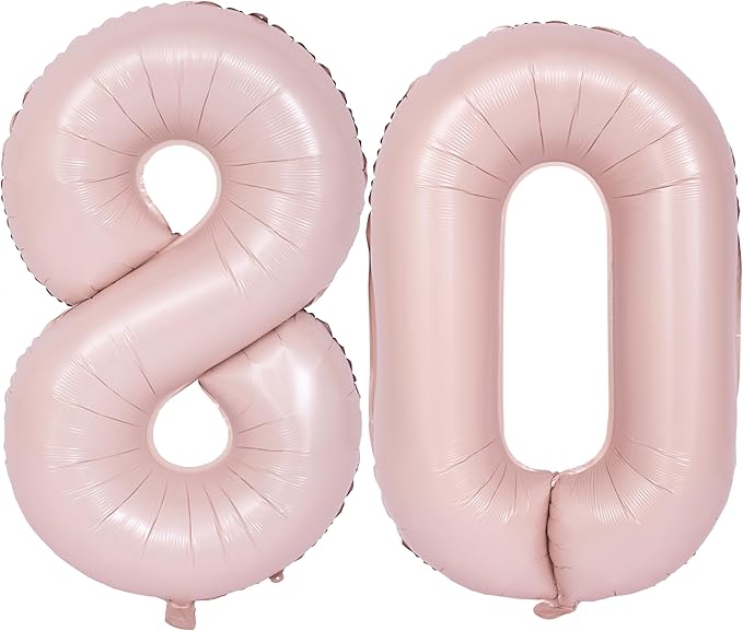40 In Matte Pink Number Balloons Helium Foil Mylar Balloon Birthday Party banquet Decoration Digital 80
