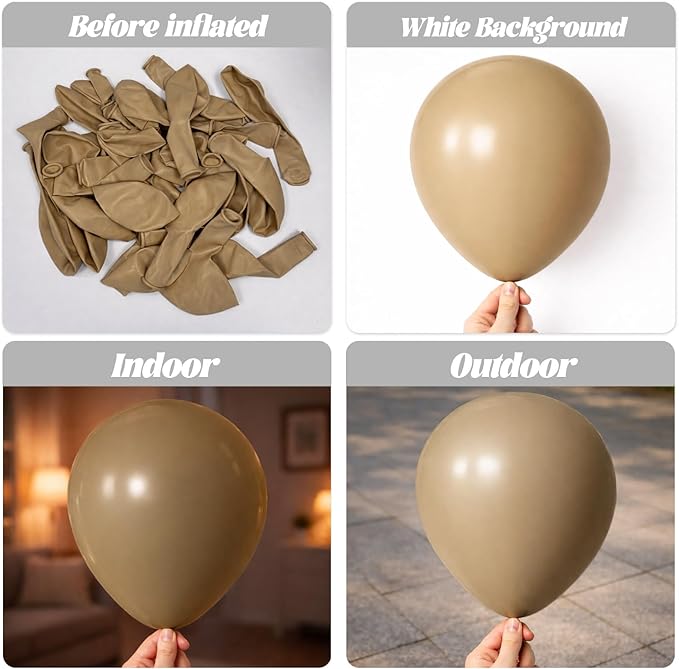 90pack Khaki Balloons Different Size 18/12/10/5 Inch Khaki Balloon Garland Arch Kit for Graduation, Wedding, Birthday, Princess Theme Party, Baby Shower, Anniversary Party Decorations