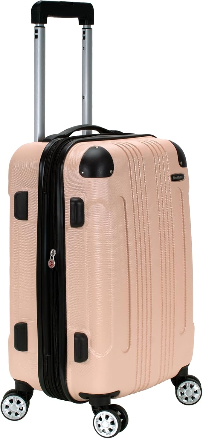 Rockland London Hardside 3 Piece Expandable Spinner Wheel Luggage Set, (20"/24"/28"), Champagne