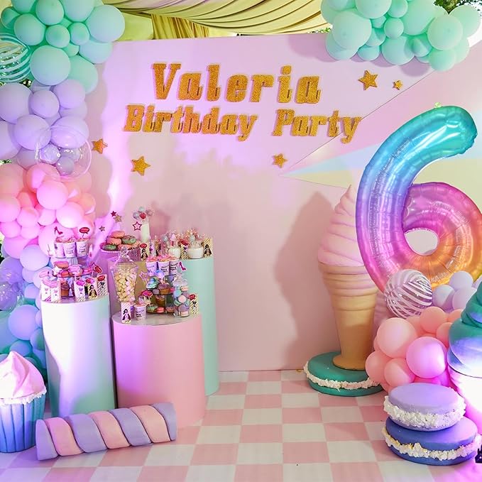 Rainbow Number 6 Balloon, 40 Inch Large Number Foil Mylar Balloons for 6th Girl Boy Birthday Party Celebration Decorations Supplies, Digital Balloons for Wedding Anniversary Events Decora
