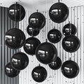 14 Pcs Black Round Foil Balloons 22/15/10 Black 4D Ball Balloons Ornament Mylar Balloon for Birthday Graduation Wedding Anniversary Bachelorette Baby Shower New Year Disco Party Decorations