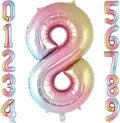 Rainbow Gradient Number 8 Balloon, 40 Inch Big Large Foil Number Balloons, Jumbo Giant Mylar Number 8 Balloons for 8 Year Old Birthday Party Decorations Supplies Anniversary Celebration