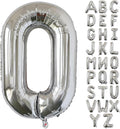 KALOR 40 Inch Silver Letter O Balloons Jumbo Foil Mylar Helium Big Balloons for Birthday Party Anniversary Baby Shower Supplies
