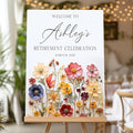 loral Retirement Party Welcome Sign, Wildflower Minimal with Photo Retirement Celebration Yard Sign, Retired Party Decor, Customizable Name & Date - Multiple Sizes