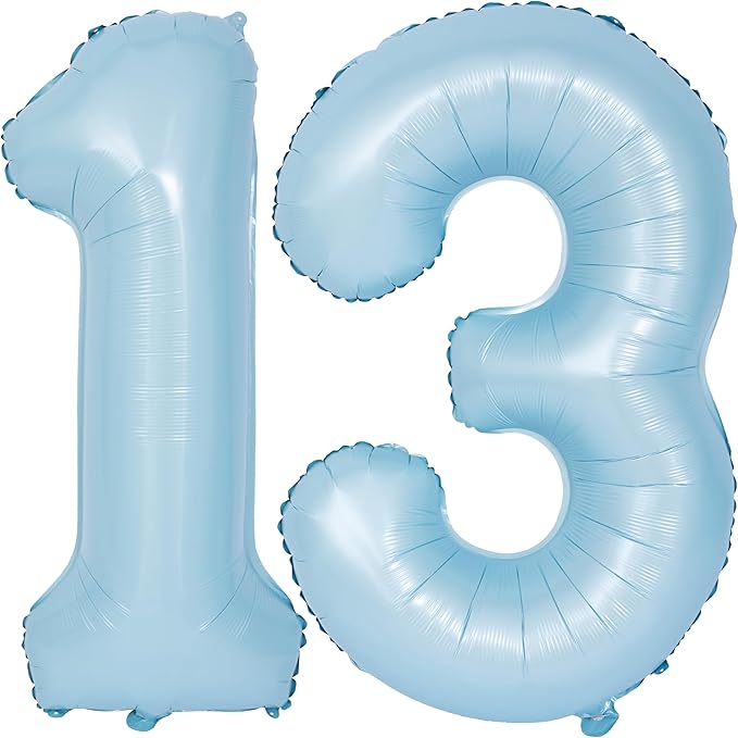 40 In Matte Blue Number Balloons Helium Foil Mylar Balloon Birthday Party banquet Decoration Digital 13