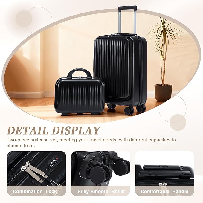 20/14 Inch Hardside Luggage, Lightweight Durable Suitcase with Spinner Wheels