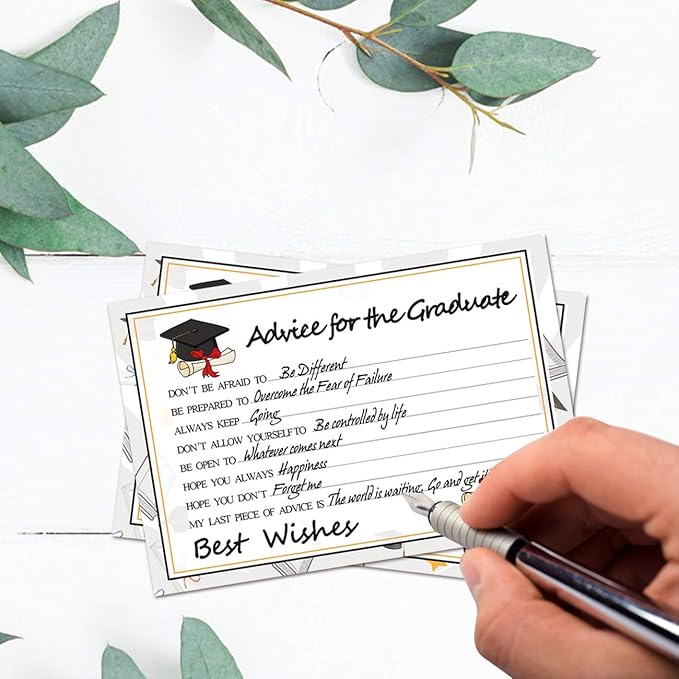 Graduation Wish Cards - 50PCs High School or College Graduation Advice Cards Supplies 2026 Decorations Grad Celebration Party Supplies for High School/College/Senior School