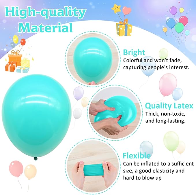 60 Pcs Black Purple Blue Balloons, Metallic Blue Purple Black Teal Confetti Latex Party Helium Balloons for Kids Boys Video Game Baby Shower Gaming Engagement Graduation Birthday Party Decorations