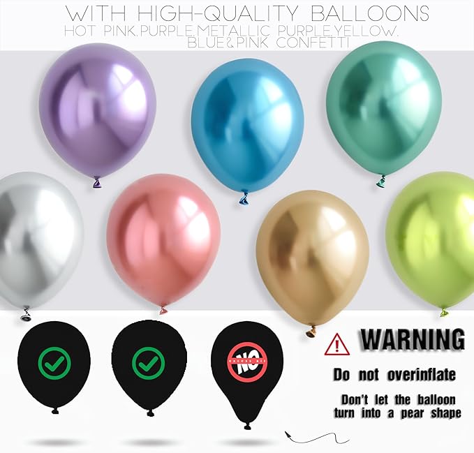 Balloon Column Kit for Floor-7 Colors Metallic Balloon Stand Kit,Base&Pole,Balloon Tower Backdrop Arch Decoration for Wedding,Bridal&Baby Shower,Birthday Party,Anniversary,Graduation