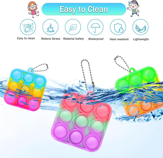57PCS Party Favors for Kids,Fidget Toys Bulk Its Birthday Party Favors for Toddlers Adult, Small Classroom Prizes Box Fidgets Toys for Kids, Goodie Bag Stuffers, Treasure Chest, Bubbles Poppers