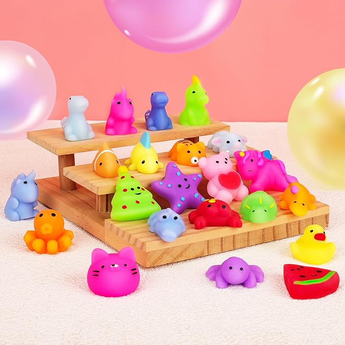 40 Pack Easter Basket Stuffers, Squishy Toys, Mochi Squishy Party Favors for Kids,Kawaii Squishies,Treasure Box Toys for Classroom Prizes, Easter Basket Gifts Goodie Bags Fillers Birthday Gift