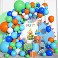 Blue Green Orange Dinosaur Balloon Arch, 121 PCS, Boys Birthday, Baby Shower Decorations