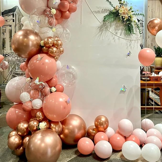 105pcs Coral Red Balloons 12inch Party Latex Balloons for Boys Girls Birthday Baby Shower Gender Reveal Wedding Sunflower Party Decorations