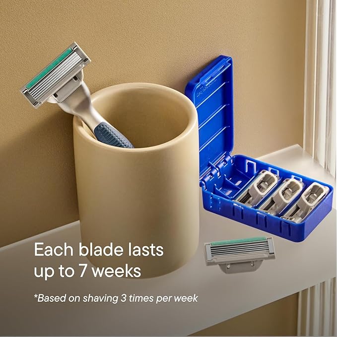 Harry's Plus Shaving Kit for Men - Premium Handle, 5 Razor Blade Cartridges, 2 oz Foaming Shave Gel, and Travel Blade Cover - TSA Approved Travel Essentials - Advanced Pivoting System - Onyx