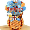 FaCraft Happy Fathers Day Pop Up Card - 3D Happy Fathers Day Pop Up Flower Bouquet Gift Card with Envelope, for Dad Husband Papa Grandpa from Son Daughter Wife