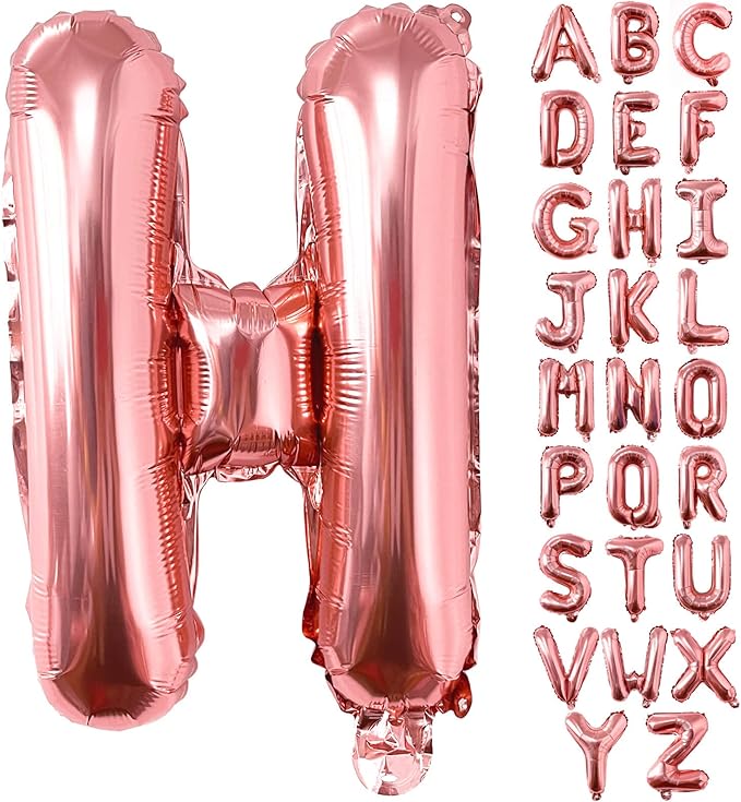 Lovoir 40 Inch Large Rose Gold Letter H Balloons Big Size Jumbo Mylar Foil Helium Balloon for Birthday Party Celebration Decorations Alphabet Rose Gold H