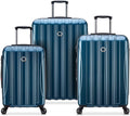 DELSEY PARIS Helium Aero Hardside Expandable Luggage with Spinner Wheels, Teal, 3-Piece Set (21/24/28)