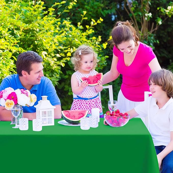 Kopokita 12PCS Dark Green Plastic Tablecloths 54 x 108 Inch, Disposable Table Cloths Rectangle Party Table Covers