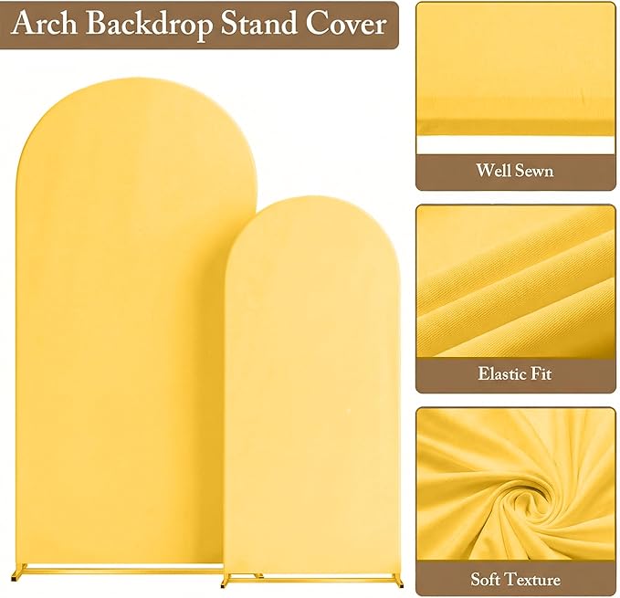 Metal Arch Backdrop Stand and Cover Set, 8FT, 6.6FT Party Backdrop, Easy to Assemble, Backdrop Stand for Parties, Birthday, Baby Shower