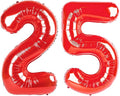 Number 25 Balloons, 40 Inch Balloons for Woman Man 25th Red Birthday Party Decoration, Foil Number Ballon for 25, 52 Valentine's Day, Anniversary, Bridal Shower, Graduation