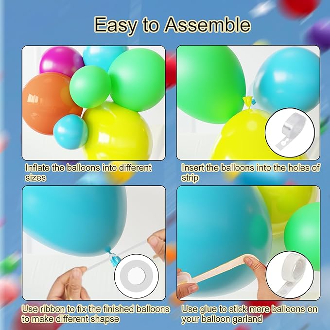Tropical Balloon Arch Kit,119 Pcs Different Size Hawaiian Balloons,Latex Summer Balloons for Party Decorations, Wedding Backdrop, Birthday, Baby Shower, Graduation
