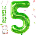 Smlpuame 40 inch Number Balloon 0-9 Green Large Number 5 Balloons,Digital Balloons for Birthday Party Celebration Decorations Supplies, Helium Foil Number Balloons for Wedding Anniversary