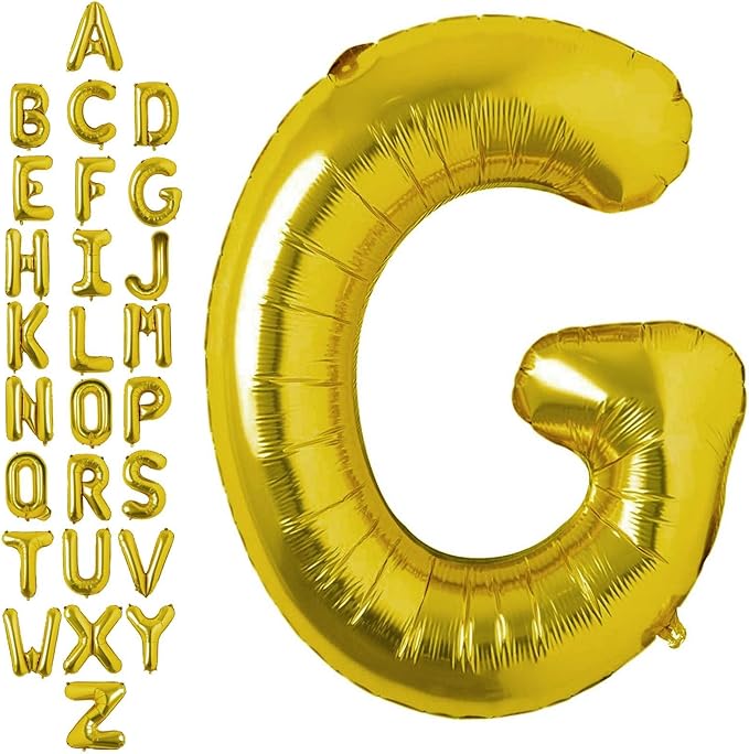 40 Inch Gold Letter G Balloons, DIY Phrase Foil Alphabet Letter G Balloons DIY Word G Banner for Birthday Anniversary Celebration Graduation Party Supplies Decoration