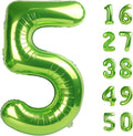 40 Inch Light Green Balloon Number 5 Balloon Jumbo Mylar Foil Helium Balloon for 15 25 35 50 Big Giant Jumbo Huge Foil Mylar Balloons 55th 65th Birthday Balloons Men Women Party Decorations
