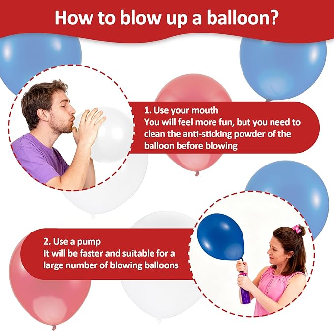 30Pcs Red White and Blue Balloons - MAQIHAN 4th of July Decorations Independence Day Patriotic Anniversary Globos Para Decoracion De Fiestas Balloons for Birthday Party Ballons Decoration 12 Inch